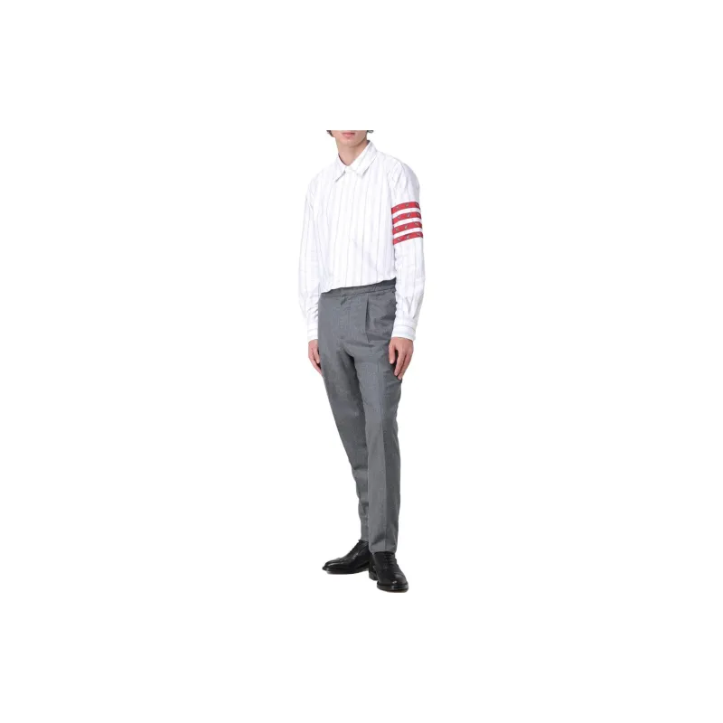 THOM BROWNE 4 Bar Striped Buttoned Shirt-2