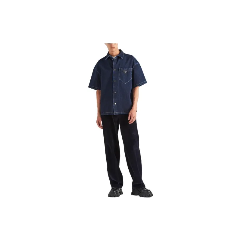 PRADA FW22 Shirt Men's Marine Blue-1