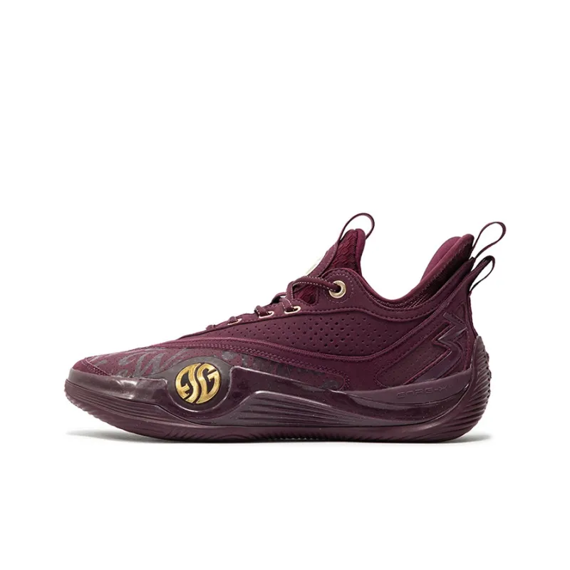361° Zen VI PRM Wine Cushioning Anti-Slip And Wear-Resistant Low-Top Basketball Shoes Men's Deep Berry-0