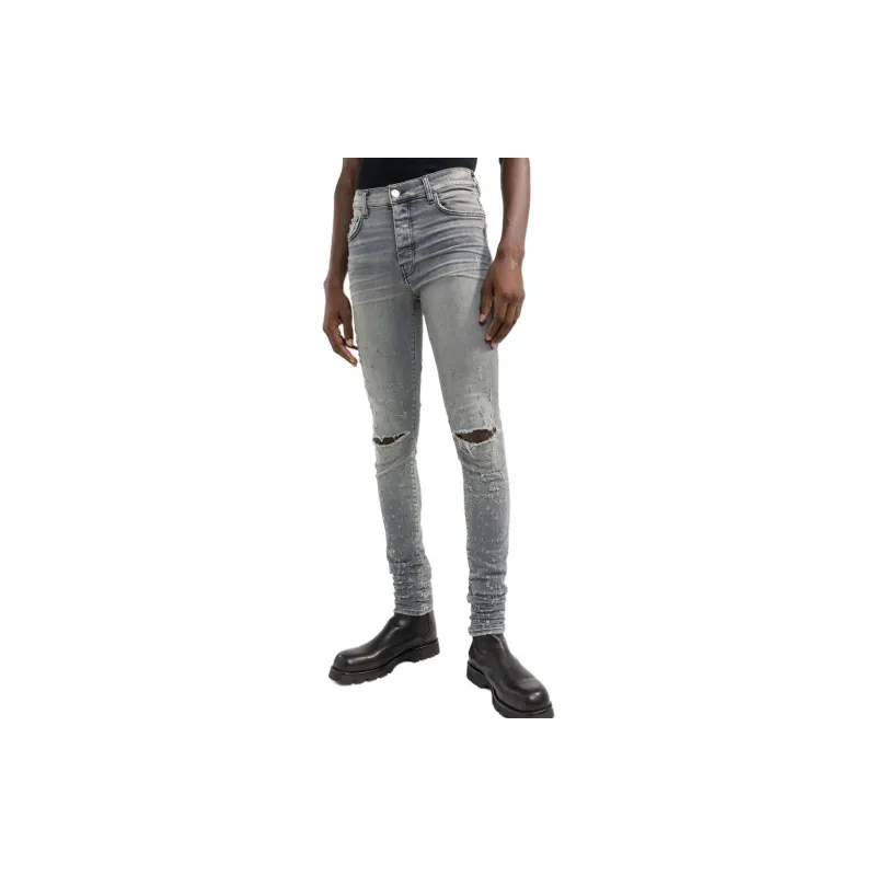 AMIRI Distressed Paint Splatter Fitted Jeans-3