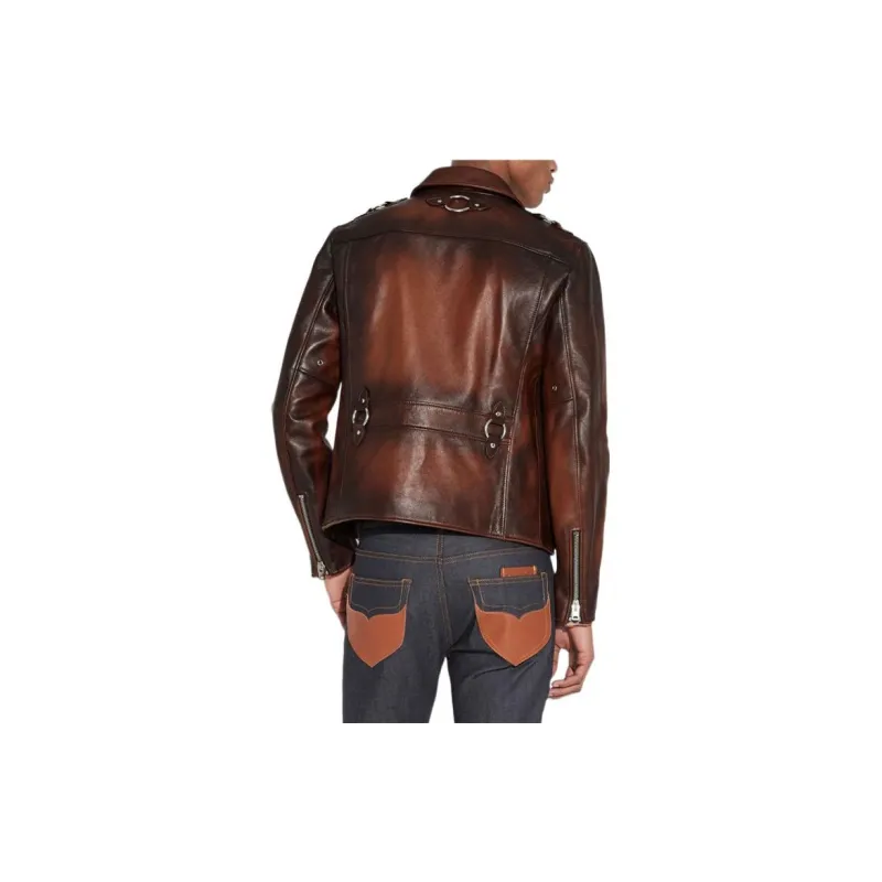 COACH Leather Jackets Men Brown-2
