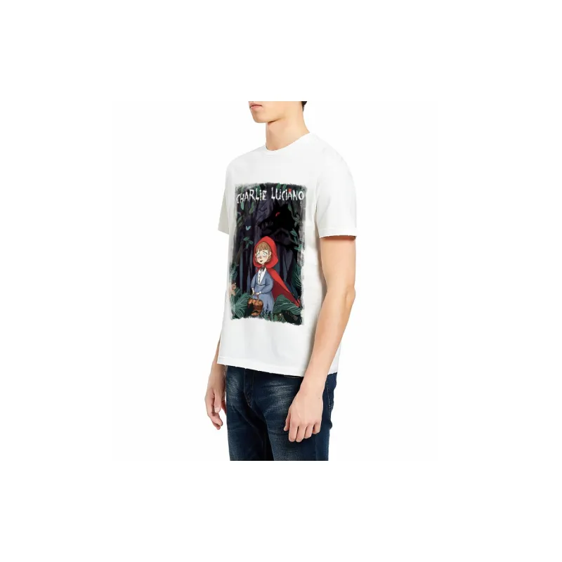 Charlie Luciano Drop Shoulder Sleeve T Shirt Unisex White-5