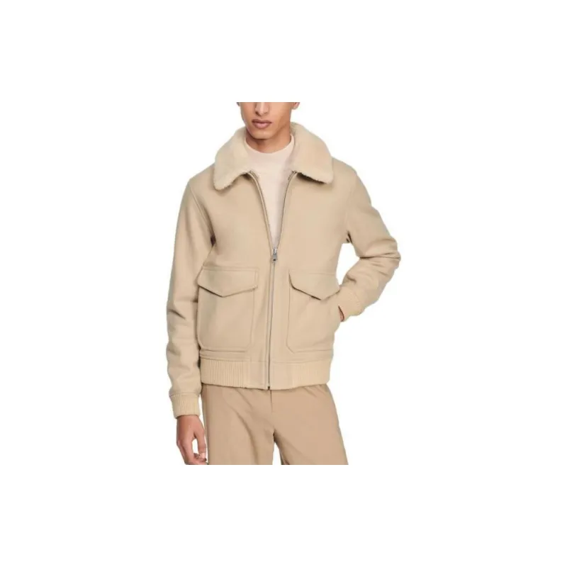 Sandro Detachable-collar Aviator Jacket-3