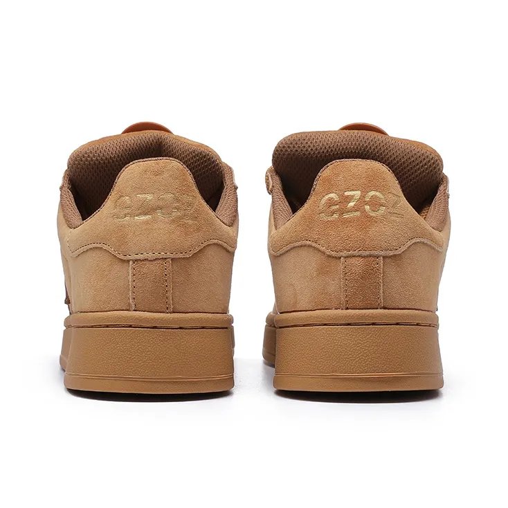 GZOZ Anti Slip Wear Resistant Low Top Skateboard Shoes Unisex Wheat-3