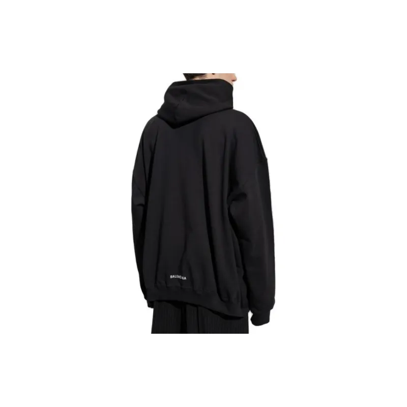 Balenciaga Oversized Jersey With Logo Embroidery Hoodie-1