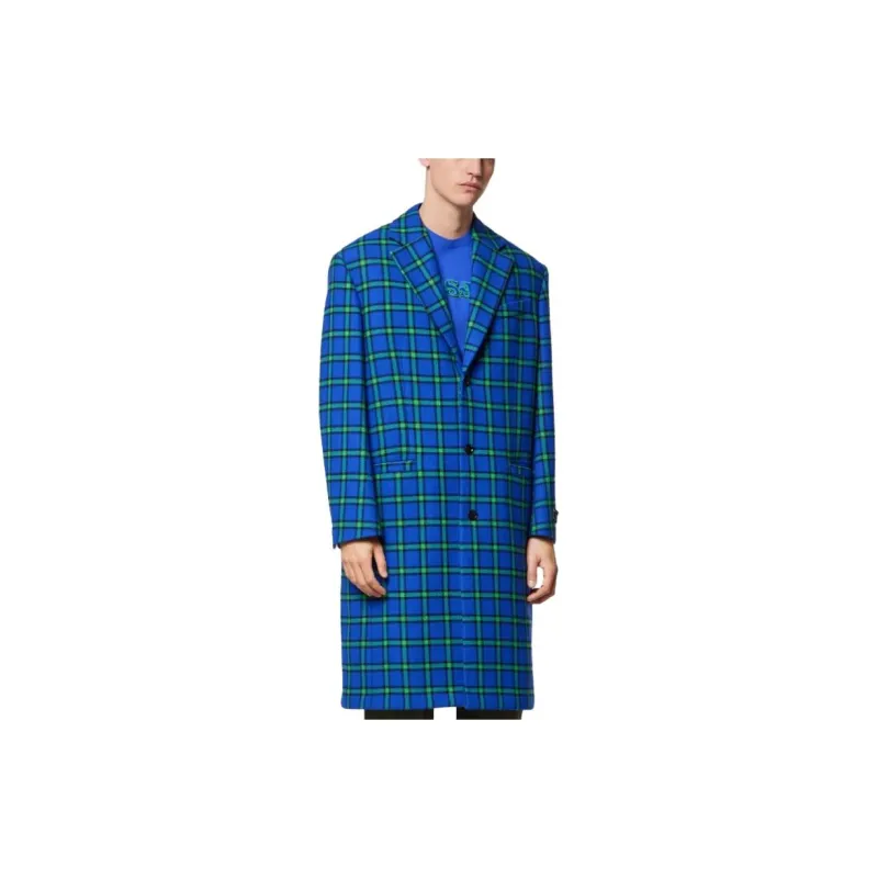 VERSACE Coats Men Blue-1