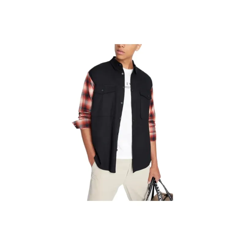 ARMANI EXCHANGE Shirts Men Black Red-2