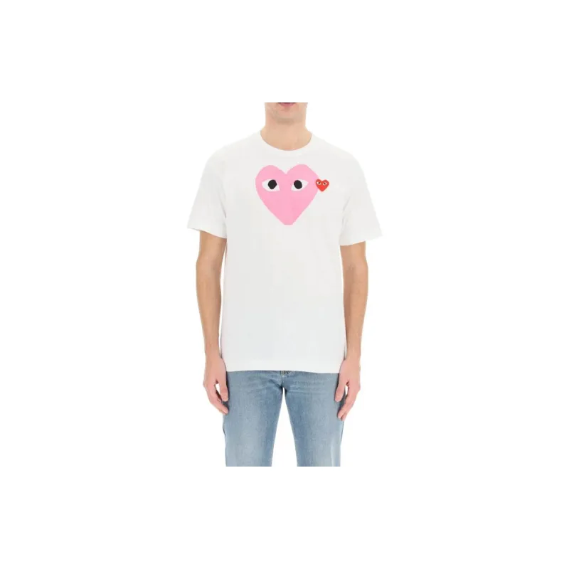 CDG Play T Shirts Men White-1