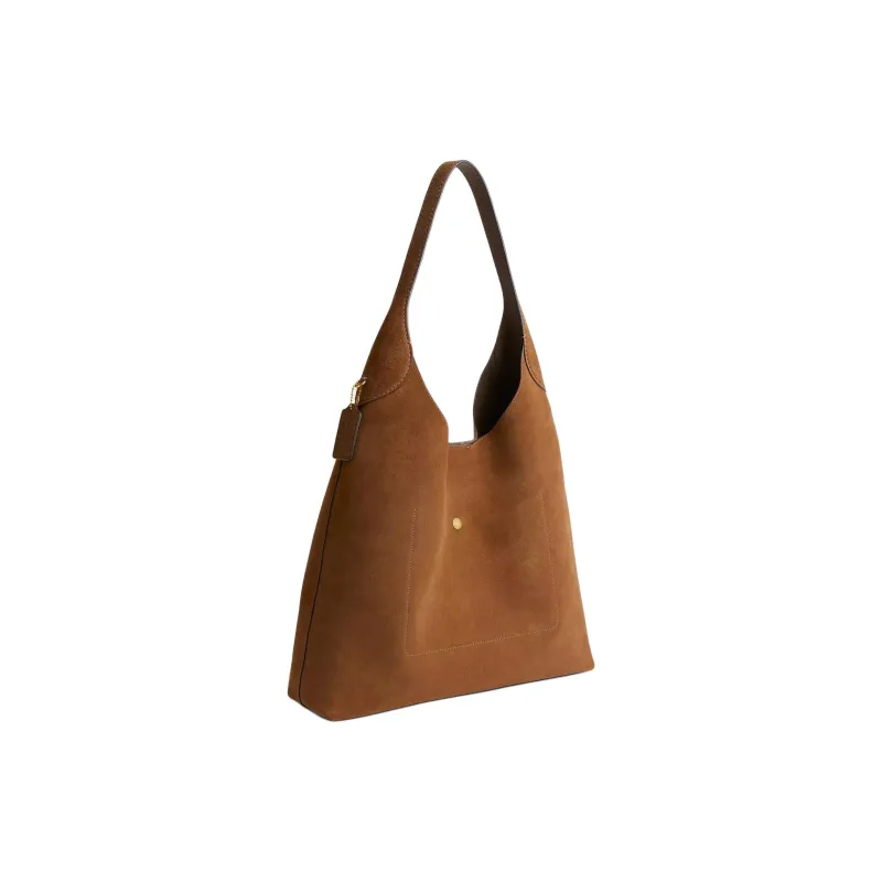 COACH Brooklyn Suede Hobo Bag, Handbag, Shoulder Bag Large Size Women's Cedar Color-1