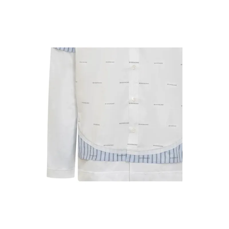 Givenchy All Over Logo Printed Double Layered Shirt-5