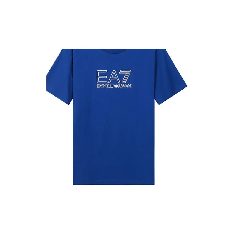 EMPORIO ARMANI EA7 T Shirts Men Royal Blue-4