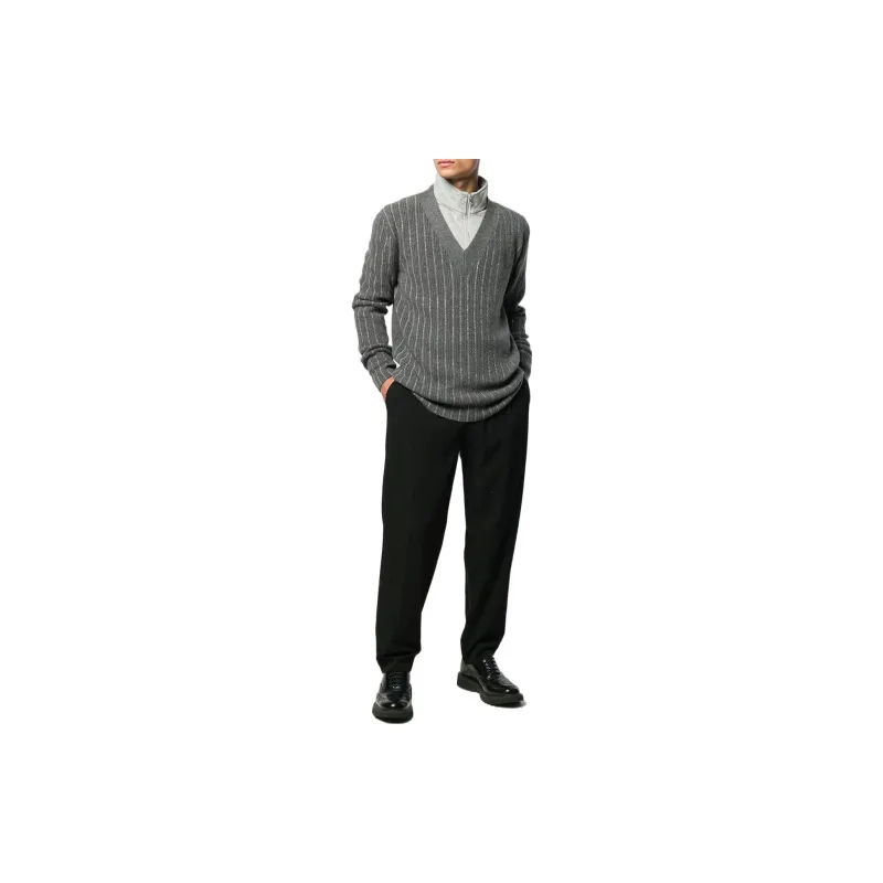 FENDI Cashmere Sweaters Men Gray-1