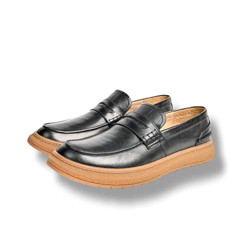 Brounvanm Men's Casual Shoes Men Low Top Black/Coffee-4