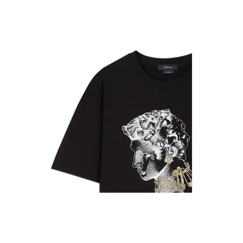 VERSACE Graphic Printed Crewneck T Shirt-5