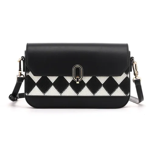 RED DRAGONFLY Crossbody Bags Black/White Checkered