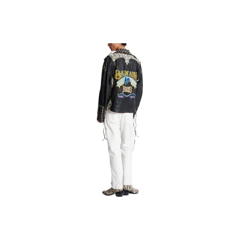BALMAIN Embellished Western Biker Jacket-2