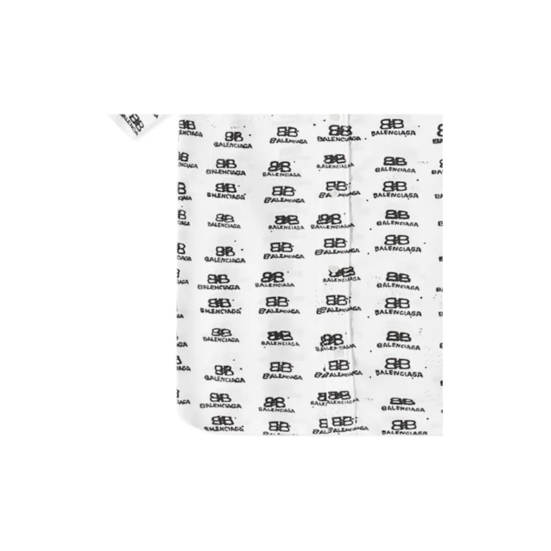 Balenciaga Hand Drawn Bb Icon Oversize Viscose Shirt-5