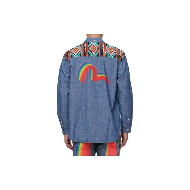 EVISU Shirts Men Blue-3