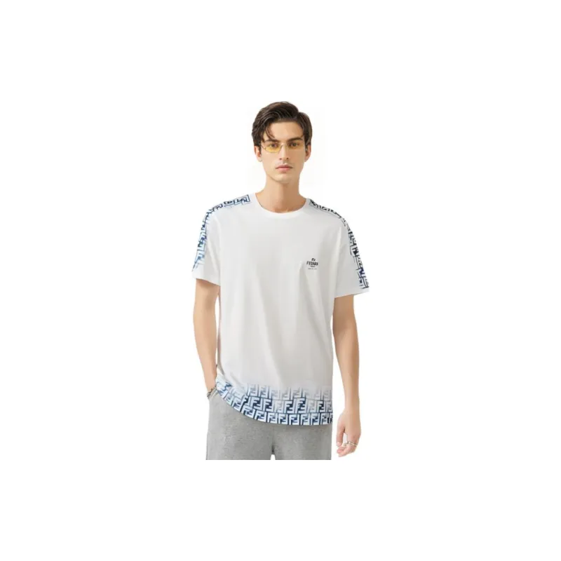 FENDI T Shirts Men White-3
