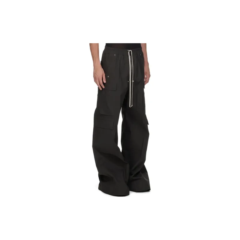 RICK OWENS Cargobelas Drawstring Wide Leg Trousers-3