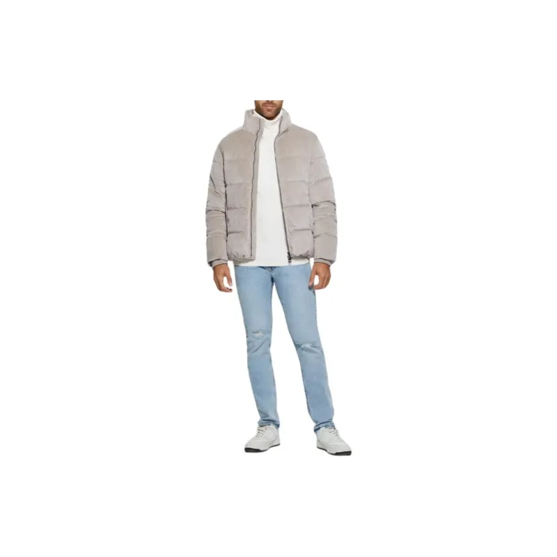 GUESS Signature Puffer Jacket Jackets Coats Men's Gray-2