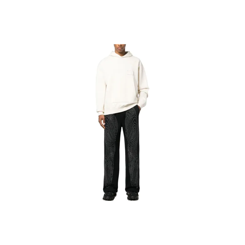 OFF WHITE Drawstring Wide Leg Trousers-1