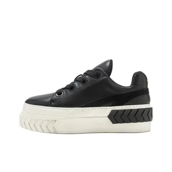 Both Tyres Platform Low Top Skateboard Shoes Unisex Black
