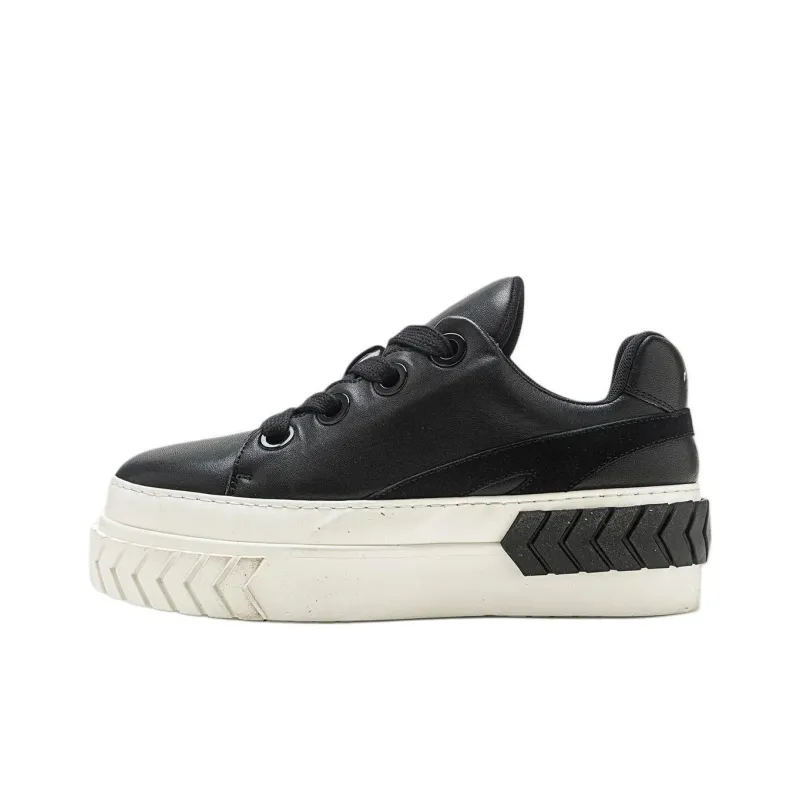 Both Tyres Platform Low Top Skateboard Shoes Unisex Black-0