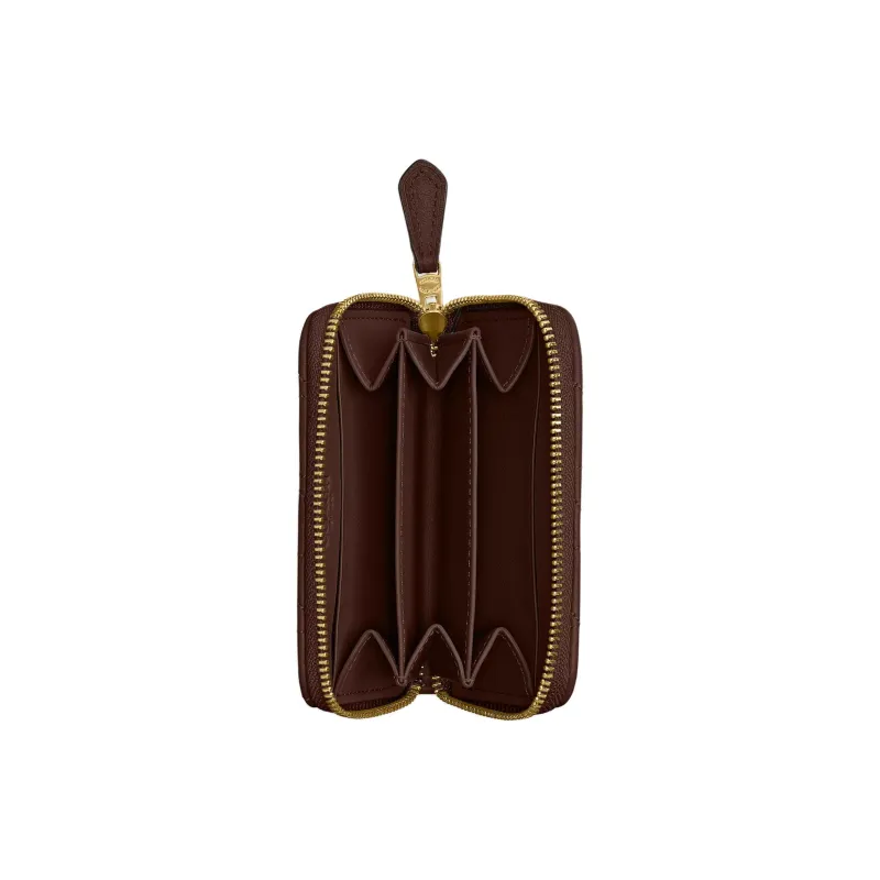 COACH Zip Around Nappa Leather Wallet Small Size Women's Maple-2