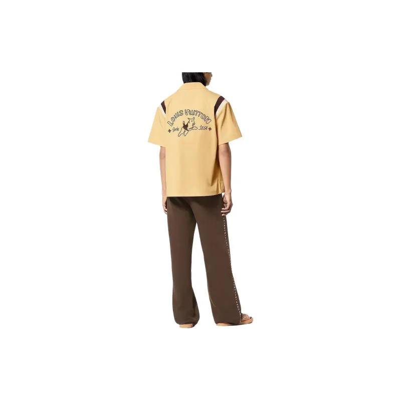 LOUIS VUITTON By Tyler The Creator Embroidered Short Sleeved Cotton Bowling Shirt-2