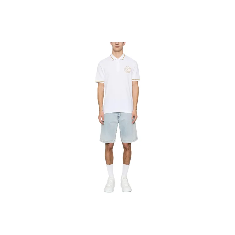 VERSACE JEANS COUTURE Logo Embroidered Short Sleeved Polo Shirt-2