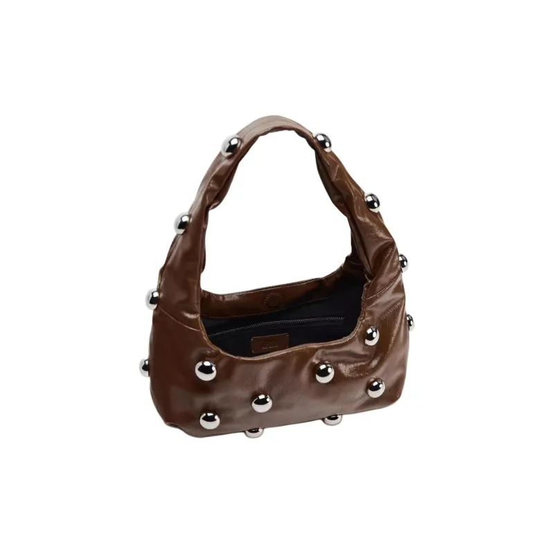 ZARA PU Shoulder Bag Small Size Women's Brown-4