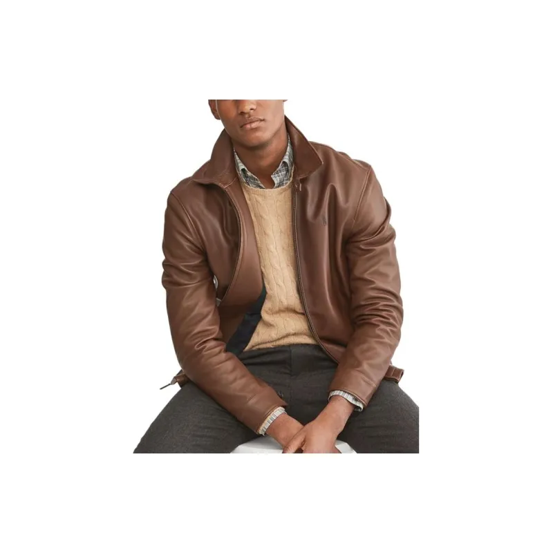 Polo Ralph Lauren Leather Jacket Men's Brown-3