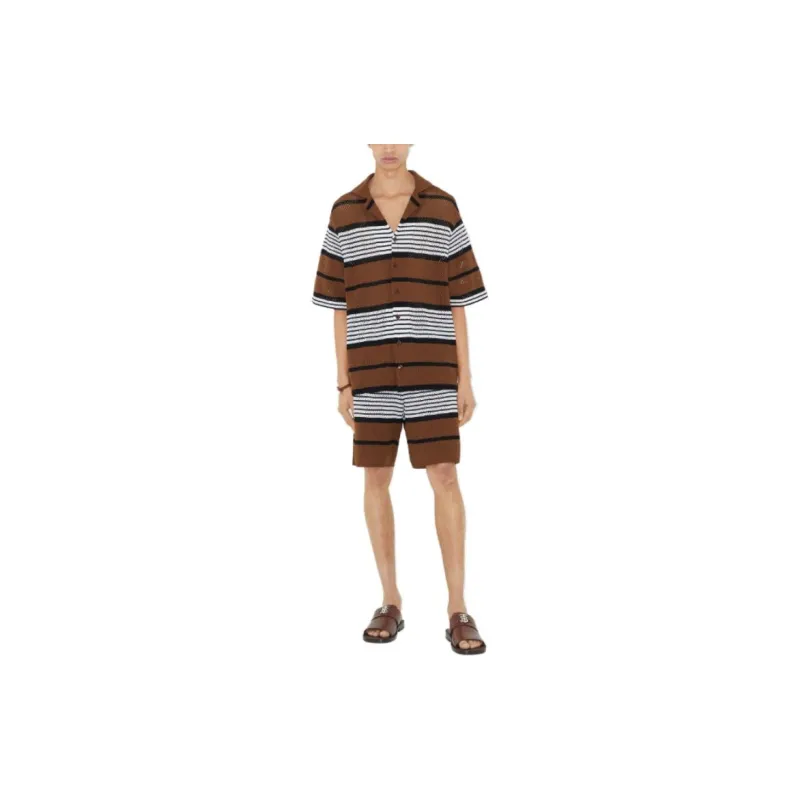 Burberry Short sleeve Stripe Print Nylon Oversized Shirt-1