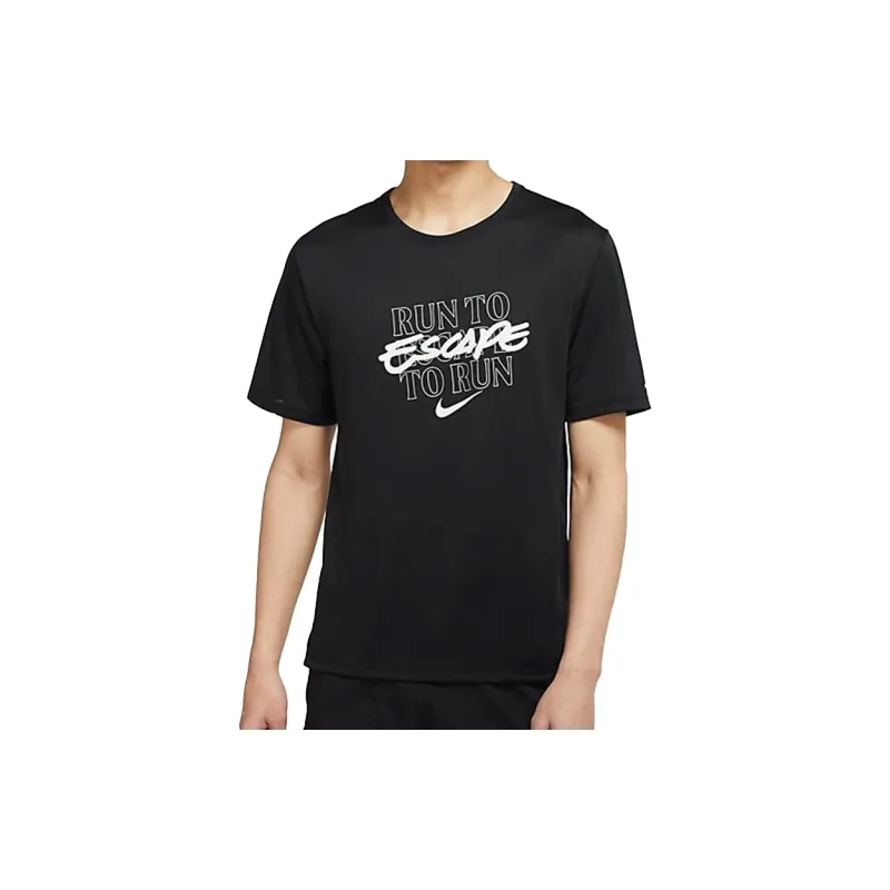 Nike MILER T Shirts Men Black-2