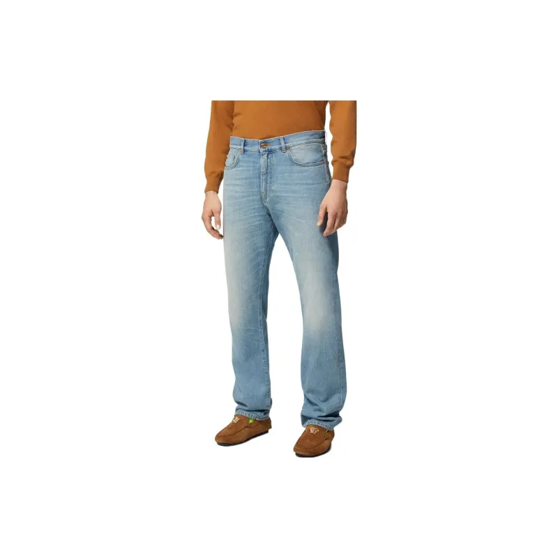 VERSACE Medusa Plaque Straight Leg Jeans-3