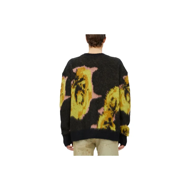 MSGM Rose Intarsia Knit Crewneck Jumper-1