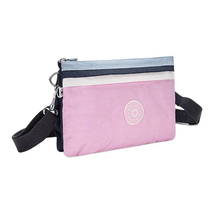 Kipling Polyamide Shoulder Bag, Crossbody Bag Small Size Women's Pink Blue White & Canyon Black-1