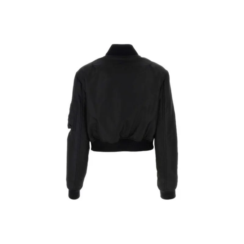 VERSACE Padded Cropped Zipped Bomber Jacket-1