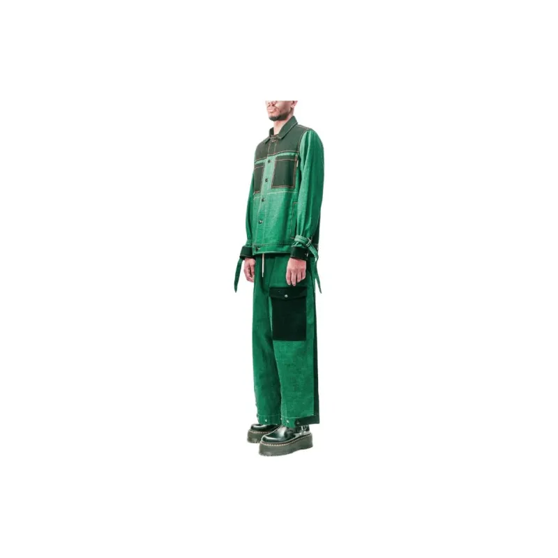 FRIED RICE Casual Pants Unisex Green-7