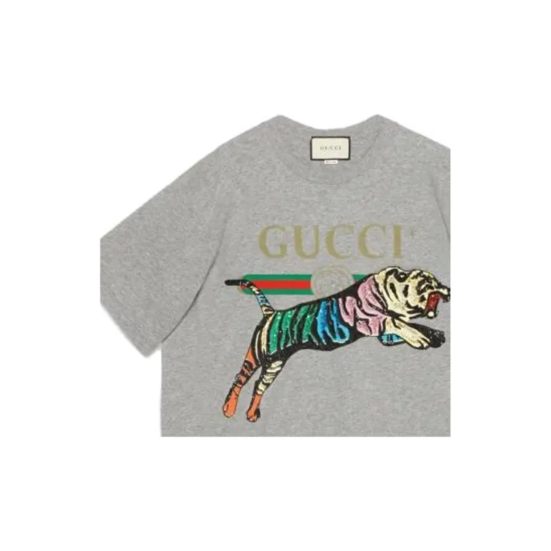 GUCCI T-Shirts Men Gray-1