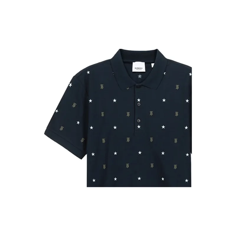 Burberry Polo Shirts Men Marine Blue-2