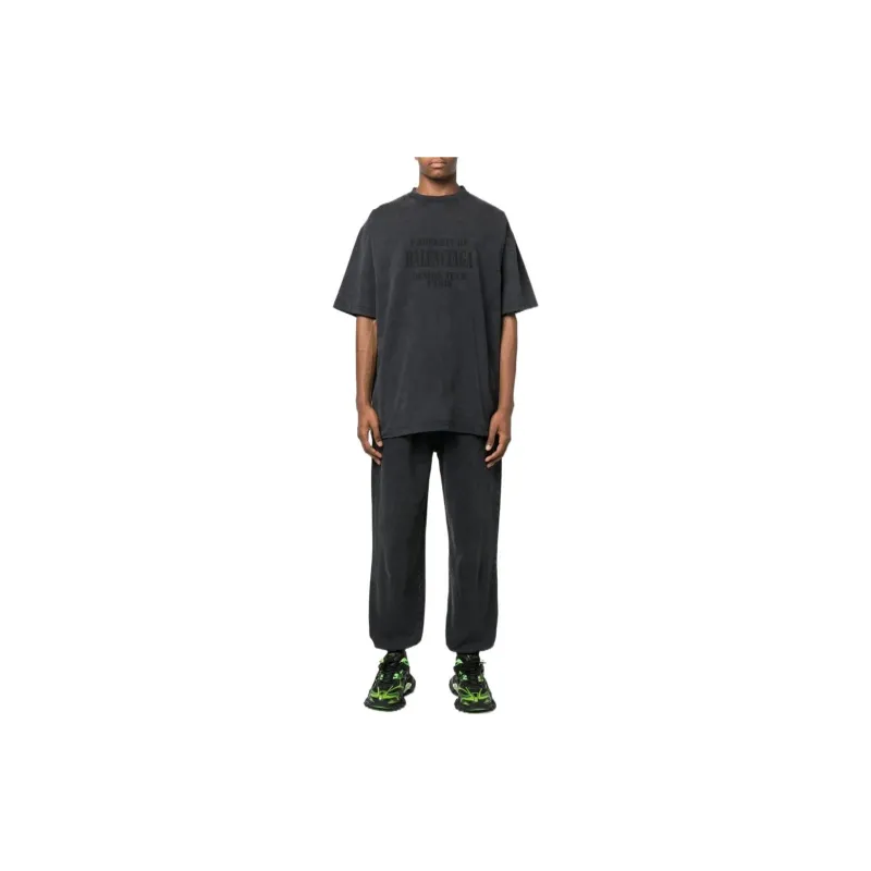 Balenciaga FW22 Sports Pants Loose Fit Style Men's Men's Black-1