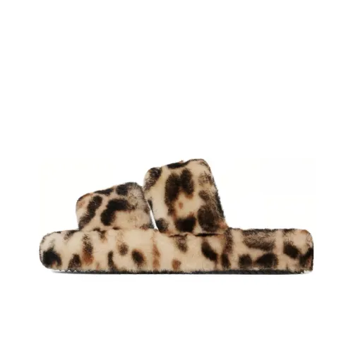 CELINE Triomphe Slide Slippers Women's Leopard