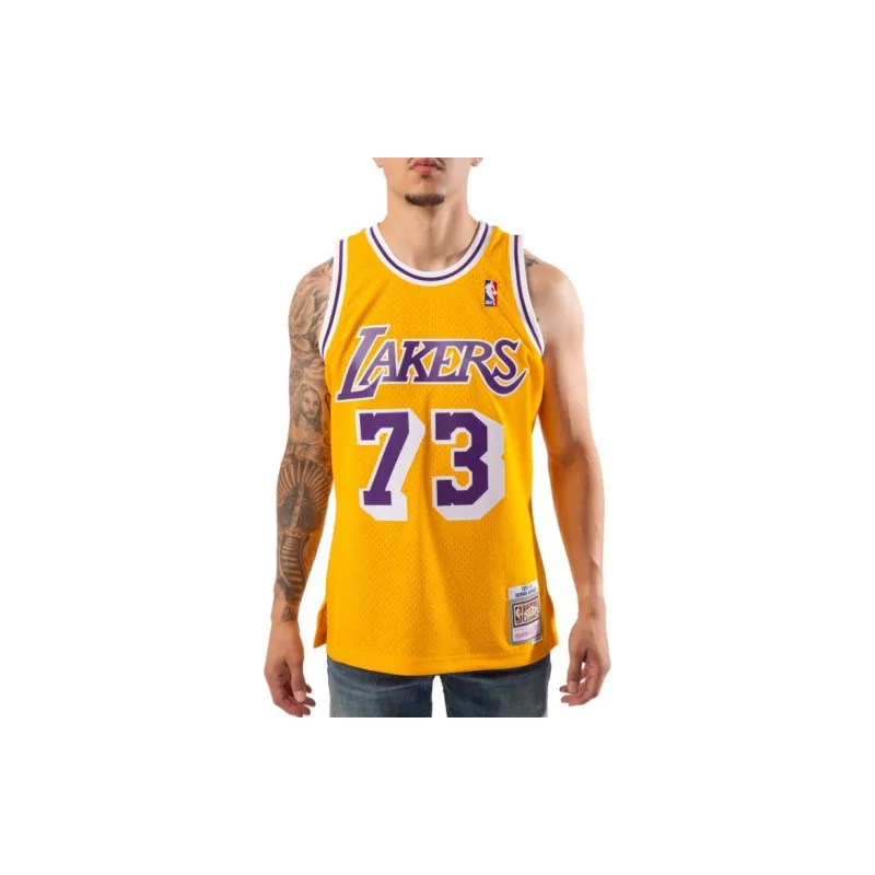 Mitchell & Ness Dennis Rodman Los Angeles Lakers 1998 99 Hardwood Classics Swingman Jersey-2