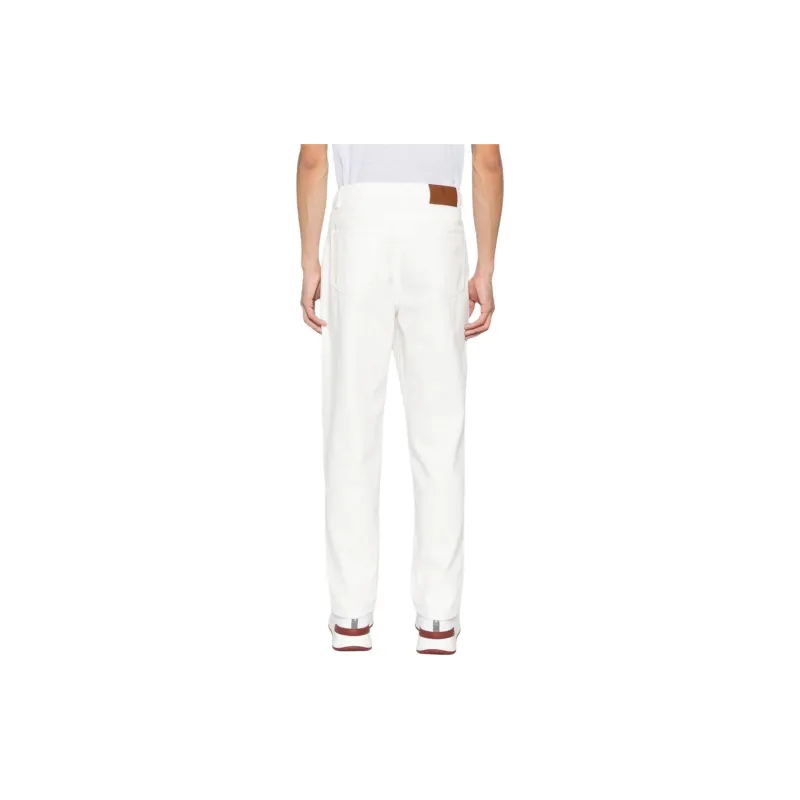 Brunello Cucinelli Logo Embroidered Tapered Denim Jeans-3