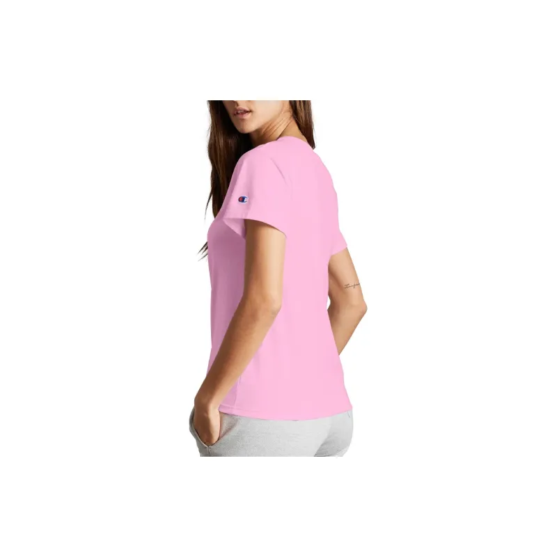 Champion Crew Neck Loose Fit Straight Short Sleeved T Shirt US Version Unisex Pink-4
