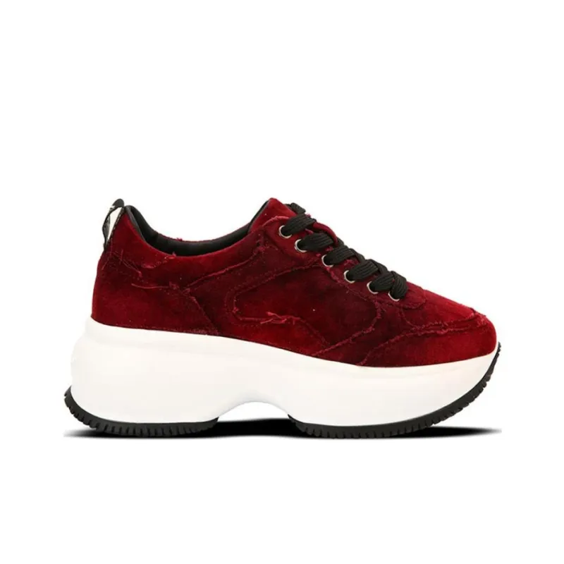 HOGAN Maxi I Active Low-Top Platform Shoes Women's Gradient Red-1