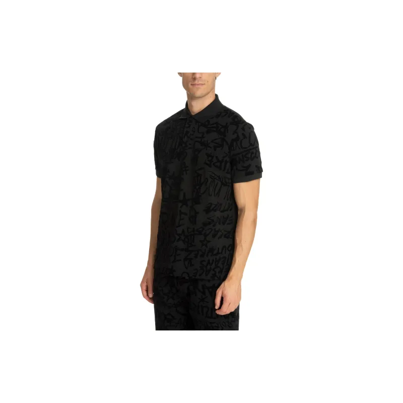 VERSACE JEANS COUTURE Graffiti print Polo Shirt-3