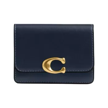 COACH BanditCard Case Calfskin Card Holder Mini Women's Marine Blue